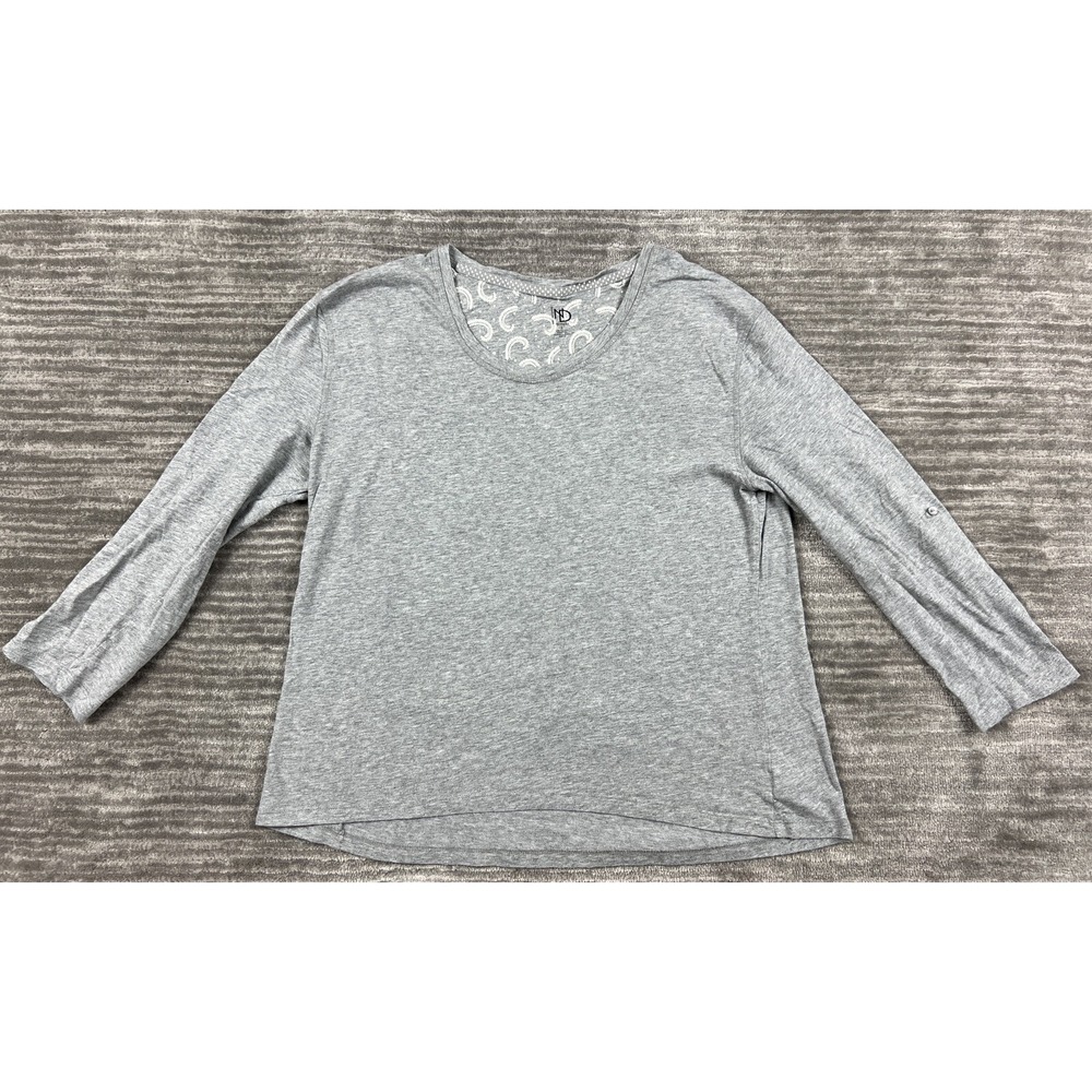 New Directions Top Womens L Gray Long Sleeve Intimates Cotton‎ Modal Crew Neck
